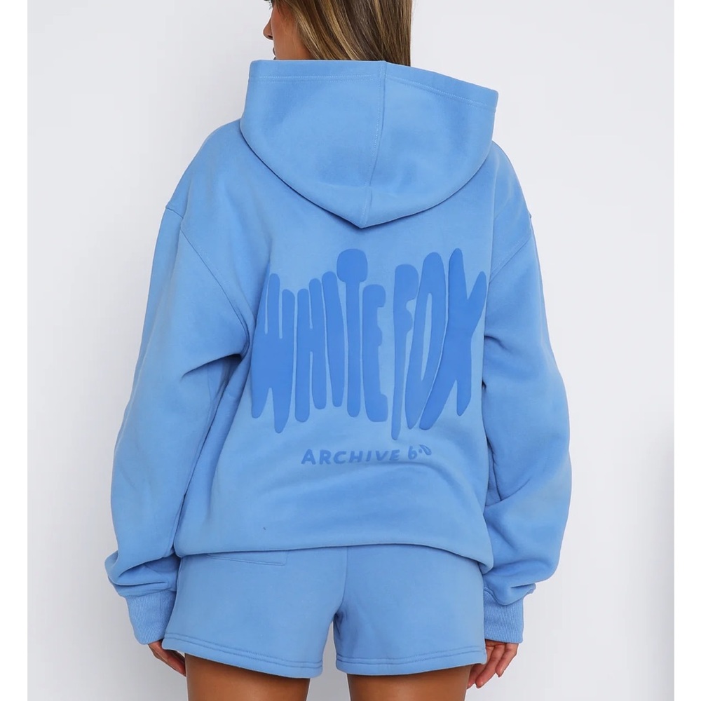 White Fox Boutique Blue Hoodie Sweater